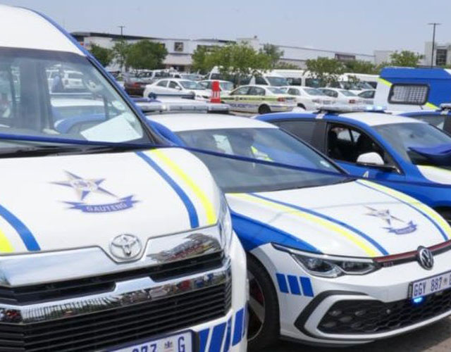 Traffic police cars to check road safety