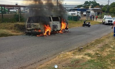 burning vehicle