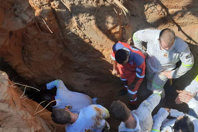 PICS | Toddler rescued after falling into uncovered borehole