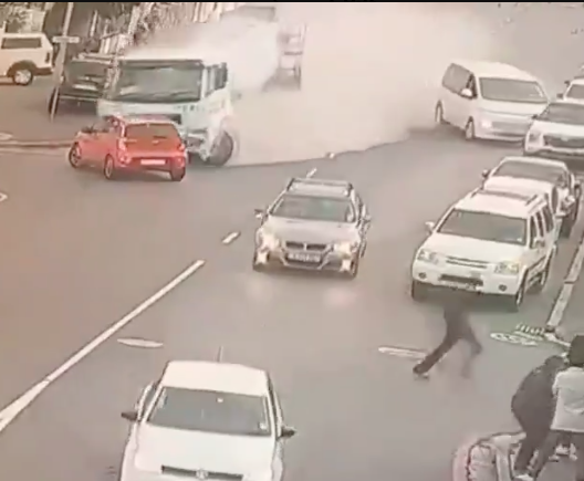 Cement truck crash