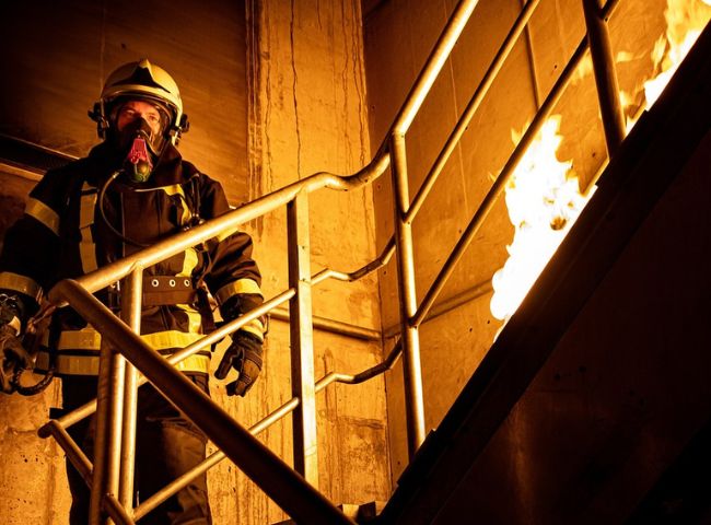 Building on fire