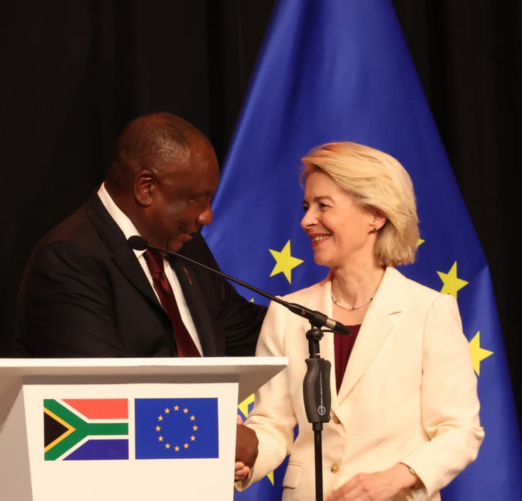 Cyril Ramaphosa and Ursula von der Leyen