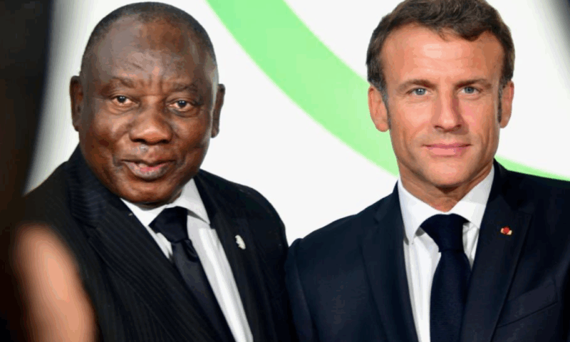 Cyril Ramaphosa and Emmanuel Macron