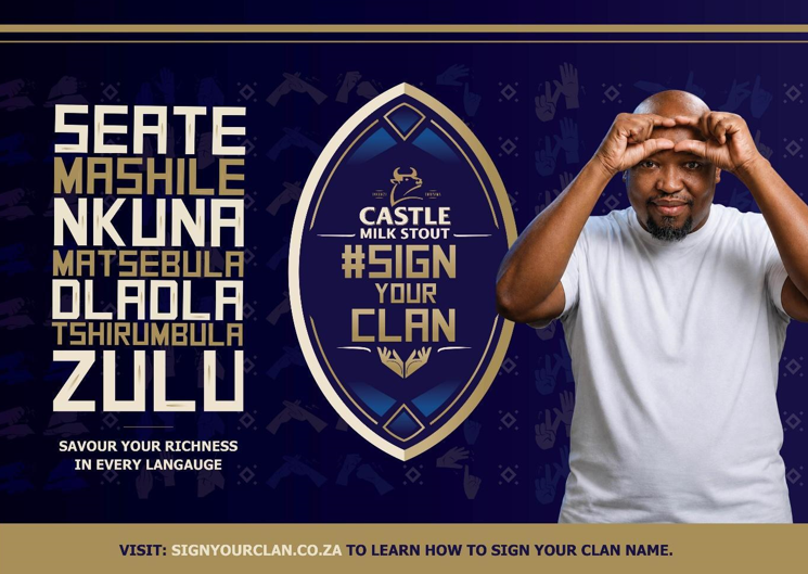 Castle Milk Stout gives African clan names a new voice in sign language